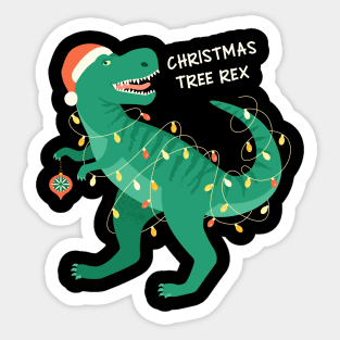 T-rex christmas tree Sticker